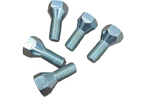 GODUOG 5 Pack 11062A Trailer Lug Bolts 1/2"-20 x 1-5/8", Solid Steel with Zinc-Plated Finish, Fits 5-Lug Hubs Screws, Compatible with Boat & Utility Trailers Wheel Bolts
