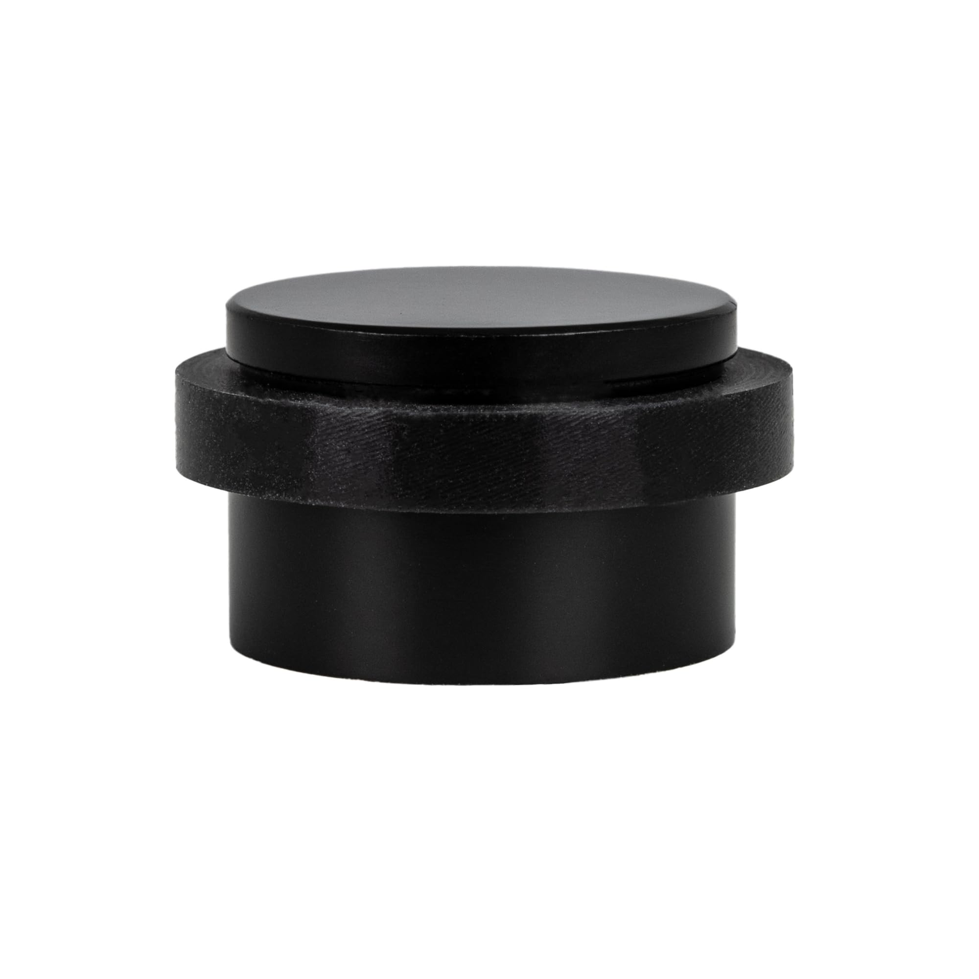 EVI Herrajes | Black Adhesive Door Stop | Ø28x20mm | Stainless Steel Body | Strong Adhesion | 100% Functional | Mod. I-140NG