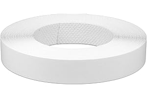 FD FURNDIY Furndiy White 7/8" x 50' Roll Pre-Glued Melamine Edge Banding, Iron on Edge Band, Hot Melt Adhesive, Edge Tape for Easy Furniture Restoration, Edging for Cabinet Repairs, Smooth Surface, Based in USA