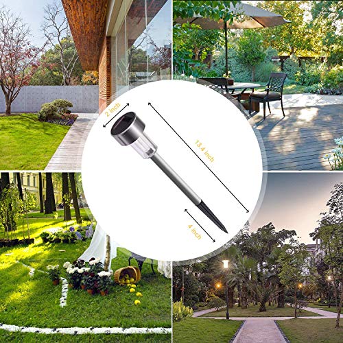 SUNNEST Solar Garden Lights Outdoor 12 Pack, LED Solar Powered Pathway Lights, Stainless Steel Landscape Lighting for Lawn, Patio, Yard, Walkway, Driveway Warm White - Thumbnail 4