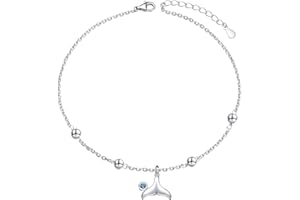 FLYOW 925 Sterling Silver Starfish Shell Anklet for Women Girls Adjustable Mermaid Tail Seaside Ankle Bracelet Boho Beach Foot Chain Charm Jewelry Birthday Gifts