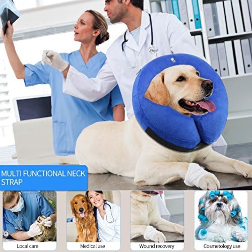 MuMu New Life Inflatable Dog Collar Protective Pet Recovery E-Collar for Small Medium Large Dogs Cats Prevent Pets from Touching Wounds (X-Large)
