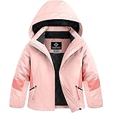 GEMYSE Girls Winter Jackets Waterproof Windpoof Ski Snow Jacket Warm Quilted Coats Kids Outerwear with Hood
