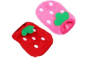 NUOBESTY 2Pcs Winter Warm Bunny Rabbit Clothes Animal Chinchilla Ferret Costume Outfits for Hamster Ferret Rat Guinea Pig Cat