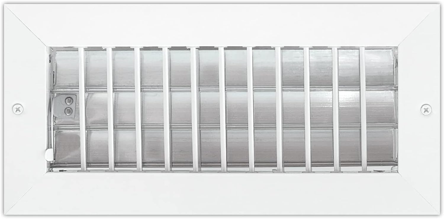 Registers, Grilles & Vents - Air 360 Air Vent Covers Wall AC Grille – Premium 10 x 4 Inch Register Vent Cover – Durable Rustproof Aluminum Wall Vent – Multi-Shutter Damper – Individually Adjustable Front Blades, White