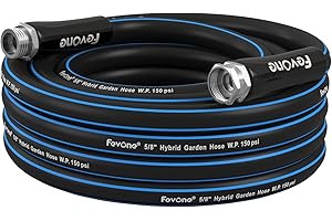 Fevone Garden Hose 3 ft x 5/8", Hose Reel Leader Hose, Lead In Water Hose, Fits Hoses/Pipes of All Replacement/Replaceable Parts, Solid Aluminum Fittings - No Leak