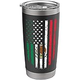 Mexican American Flag Travel Coffee Tumbler With Lid 20oz Stainless Steel Insulated Tumbler