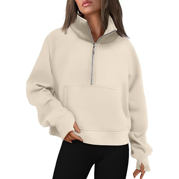 Womens Half Zip Pullover Long Sleeve Oversized Sweatshirt