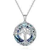 Fryneauy Tree of Life Thor Hammer Pendant Necklace for Women Sterling Silver S925 Jewelry for Women US1