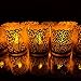 Votive Candle Holders - Flameless Tea Light Votive Wraps - 48 Silver Colored Laser Cut Decorative Wraps Flickering LED Battery Tealight Candles (not Included) - Frux Home and Yard