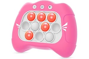 Byserten Handheld Game Toy for Kids Age 6-12, Sensory Fidget Toys for Kids 8-12, Birthday Gifts for 6 7 8 9 Year Old Girls & Boys & Teens -Dark Pink