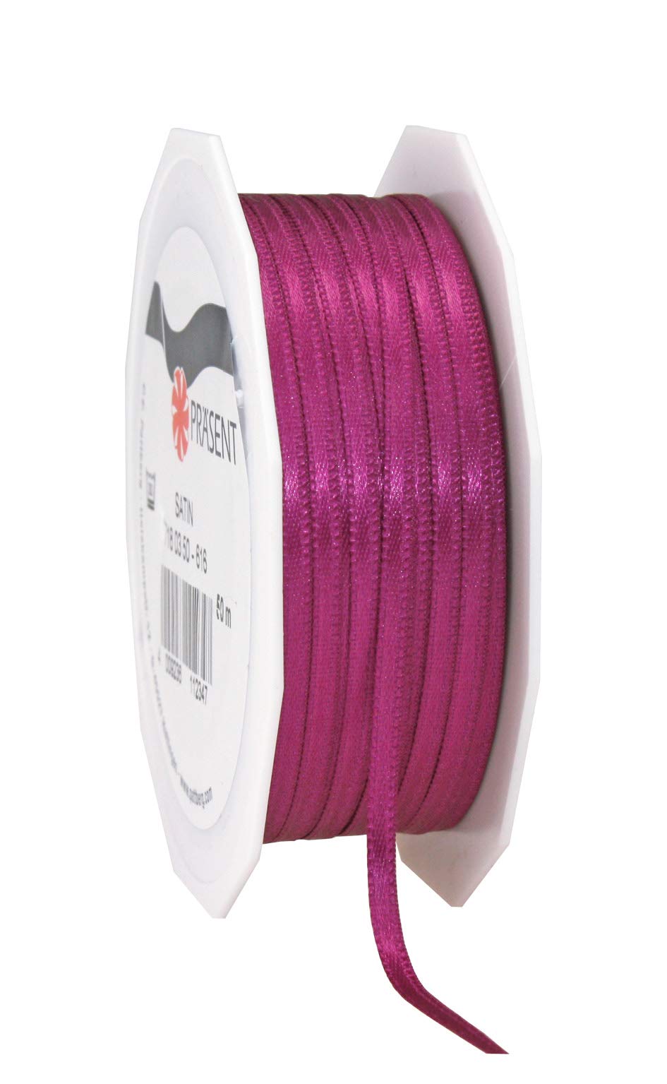 PRÄSENT C.E. Pattberg SATIN purple gift ribbon, 55 yards for Wrapping Gifts, 0.12 inches width, Ribbon for Decorating & Crafting, Decorative Ribbon for Gifts, for every occasion