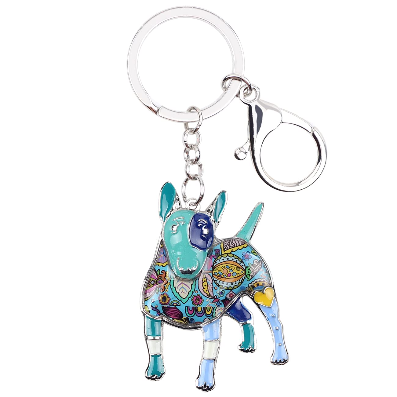 BONSNY DOGS English Bull Terrier Dog Enamel Keyring Hand Bag Charm (Blue)