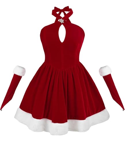 FASHION QUEEN 7XL Santa Claus Cosplay Dress Christmas Off Shoulder Velvet Dress (L,Blue): Clothing, Shoes & Jewelry