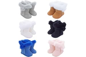 Etistta 6 Pairs of Doll Boots Fits for 18 inch Doll Shoes, Faux Fur Doll Boots for American Dolls Accessories