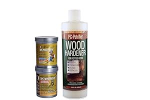 PC PRODUCTS PC-Products PC-Woody Wood Repair Epoxy Paste, Two-Part 12 oz, and PC-Petrifier Wood Hardener 16 oz, Kit