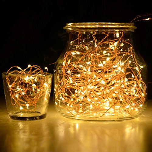 image for LED String Lights 66 ft with 200 LEDs, 1byone Twinkle Lights Copper Wi