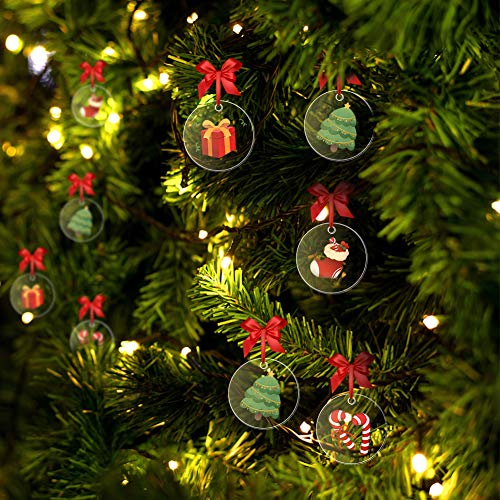 Blank Acrylic, 90PCS Transparent Discs Circle Acrylic Keychain Blanks 2 inch Clear Round Discs with Tassel Pendant Keyring for DIY Project and Craft Favor