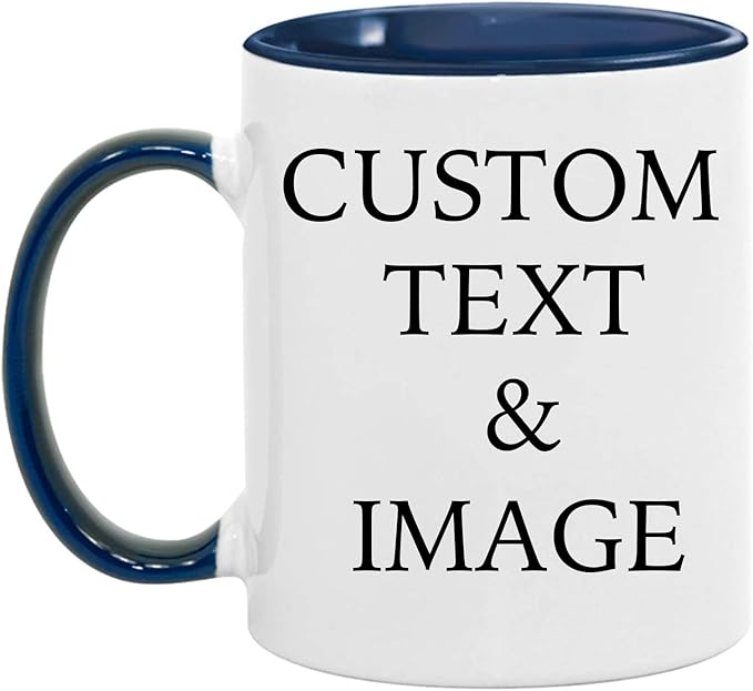 Customized Photo Mug with Personalized Text Upload Your