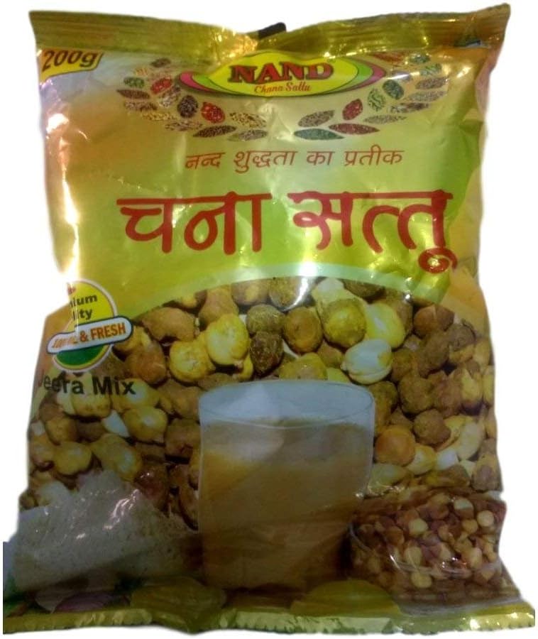 Nand Masala Healthy Chana Sattu,Roasted Chickpeas Flour, Chemical Free, Pesticide Free, USDA Certified 250gms-Pack of 4