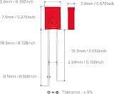 Chanzon 100pcs 2x5x7mm Red LED Diodes Frosted Rectangle Diffused 2V 20mA Lamp view 3