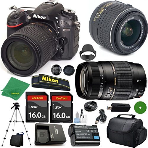 Nikon D7100 International Version - No Warranty, NIKKOR 18-55mm f/3.5-5.6 VR, Tamron 70-300mm DI LD Zoom, 2pcs 16GB ZeeTech Memory, Camera Case Nikon D7100 International Version - No Warranty, NIKKOR 18-55mm f/3.5-5.6 VR, Tamron 70-300mm DI LD Zoom, 2pcs 16GB ZeeTech Memory, Camera Case