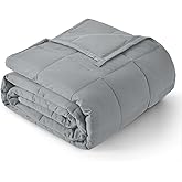 Topblan Weighted Blanket for Adults 12lbs, Soft Cooling Breathable Weighted Throw for Sleeping, Washable Heavy Blanket with Glass Beads for Winter, Sofa Bed, 48"x72" Twin Size, Grey