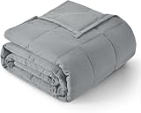 Topblan Weighted Blanket for Adults 12lbs, Soft Cooling Breathable Weighted Throw for Sleeping, Washable Heavy Blanket with Glass Beads for Winter, Sofa Bed, 48"x72" Twin Size, Grey