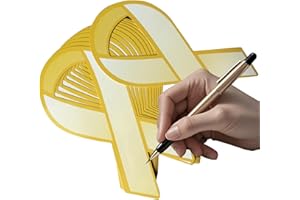 COGONT 100pcs Gold Ribbon Shaped Paper Ribbons – Gold Paper Awareness Ribbons for Childhood Cancer, Neuroblastoma Cancer, COPD Awareness, Awareness Campaigns, Fundraising, Decorating