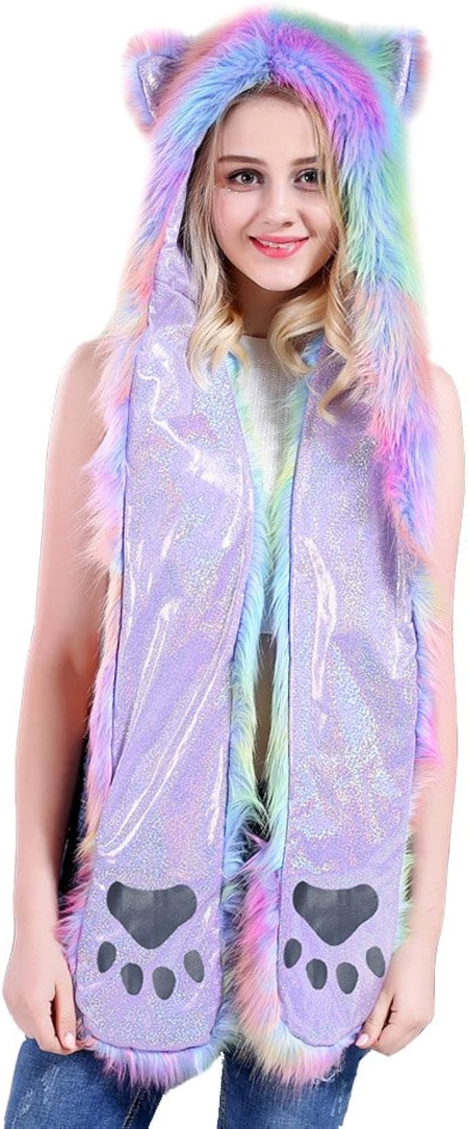 kids hats with gloves attached