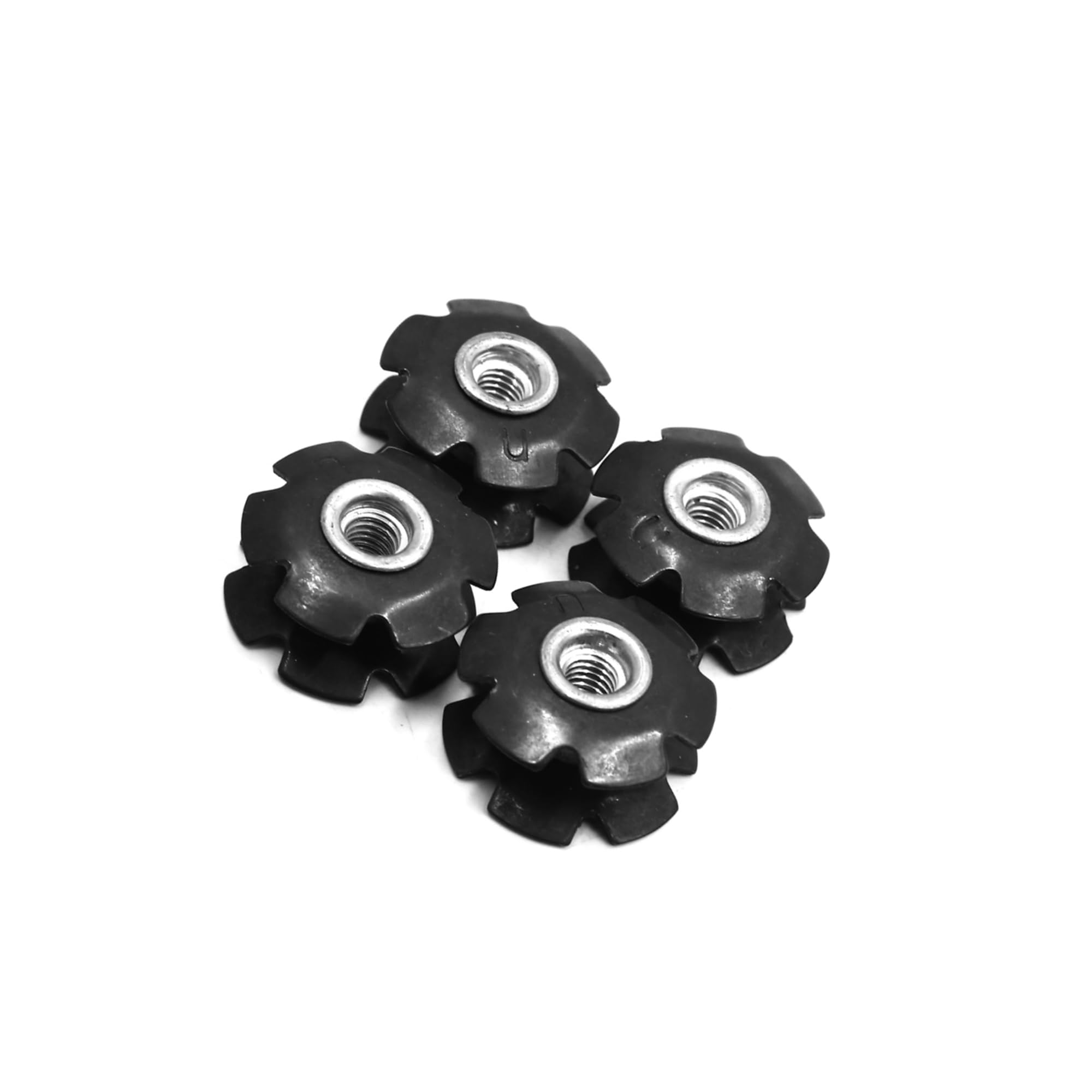 Motoforti 4Pcs Metal MTB Bike Cycling Bicycle Flanged Headset Star Nut for 28.6mm Fork Long-lasting