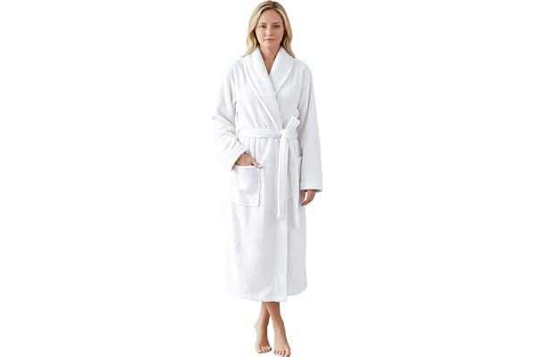 PJGGZ Women's Shawl Collar Bathrobe, Soft Long Towel Robes for Women - Super Absorbent Quick Dry yet Warm