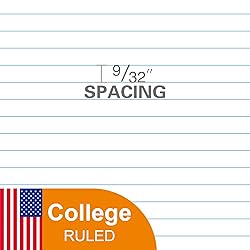 Kaisa3 Pack Notebook Paper College Ruled 3-Hole