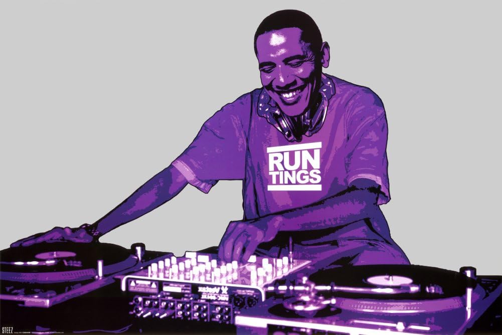 Steez Barack Obama DJ Run Tings Decorative Music Urban Graffiti Art Poster Print 24x36