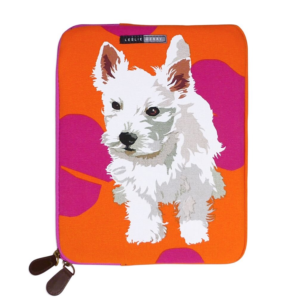 Leslie Gerry Westie Puppy iPad Tablet Sleeve Bag
