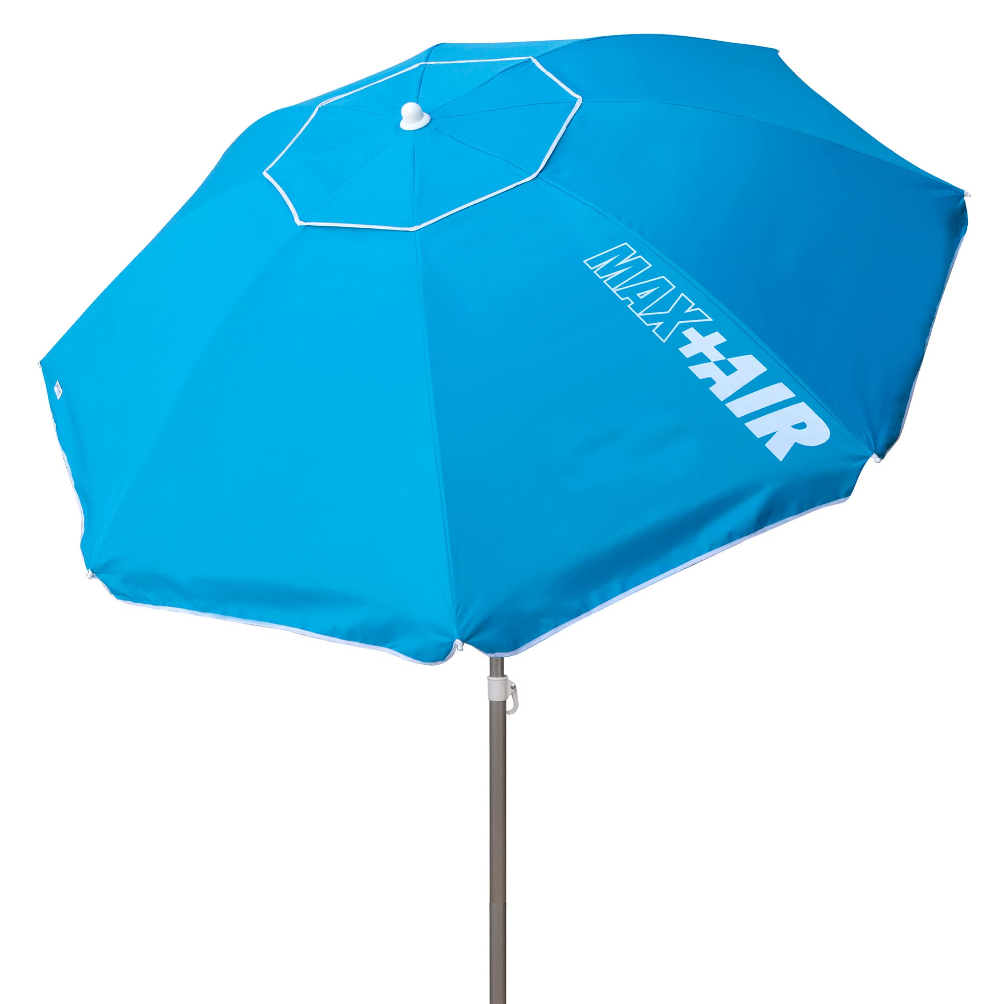 AKTIVE 62215 Foldable Beach Umbrella Diameter 200 cm Blue with UV Protection Filter 50 Mast Diameter 28-32 mm Includes Carry Bag