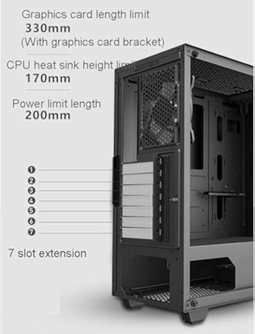 Red tide 36 * 21 * 44Cm DIY Chasis Caja De La PC RGB Juego De La Computadora, Lateral Transparente De Vidrio Templado Gabinete Jugador Computadora Microatx, ATX, ITX