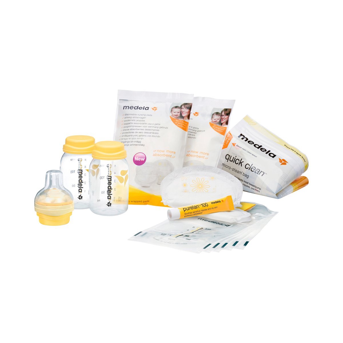Medela 008.0382 Accessories Set for Breastfeeding, Yellow