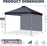 MasterCanopy Durable Ez Pop-up Gazebo 3x3M with One Sidewall Black view 5