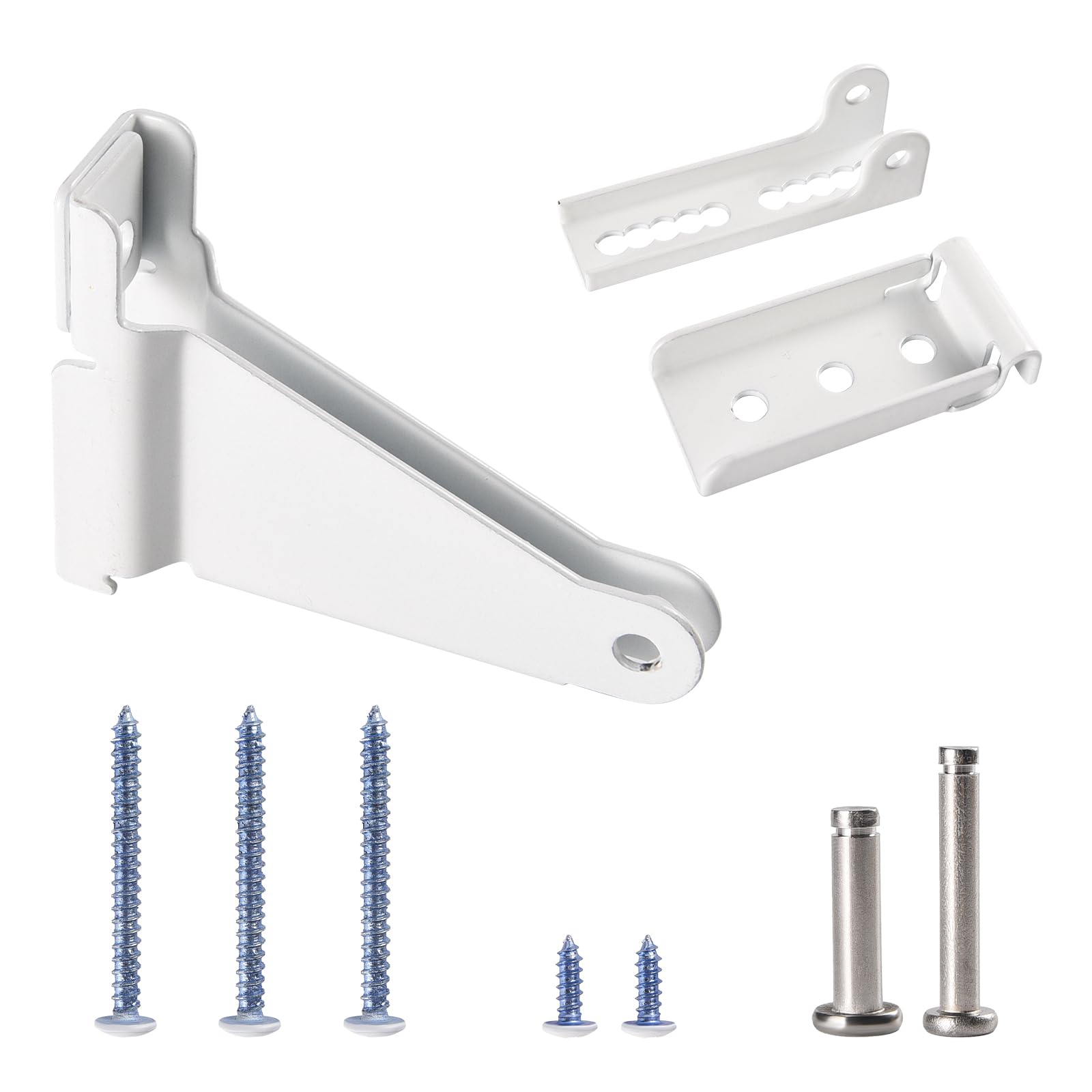 Storm Door Closer Replacement Parts, White Screen Door Closer Kit Heavy Duty Pneumatic Screen Replacement Parts with Brackets, Pins and Mounting Screws, Compatible with Andersen Draft Door Parts