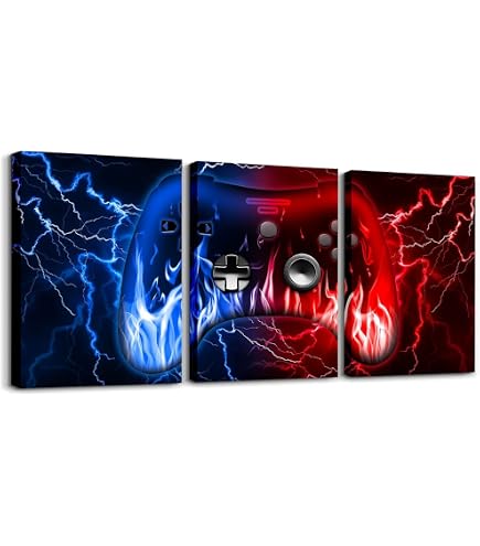Affiches Gamer Sur Toile 30x50 Cm - Lot De 2 - Décoration Murale Geek Jeux Vidéo - Sans Cadre
