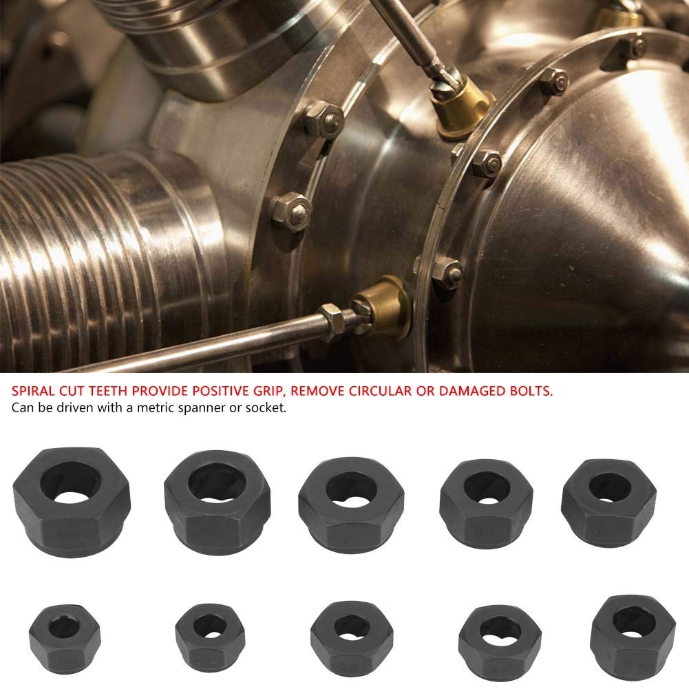 10pcs Extracteur de Boulon Écrou Endommagé Boulon Métrique Kit dExtraction de Boulon Cassé