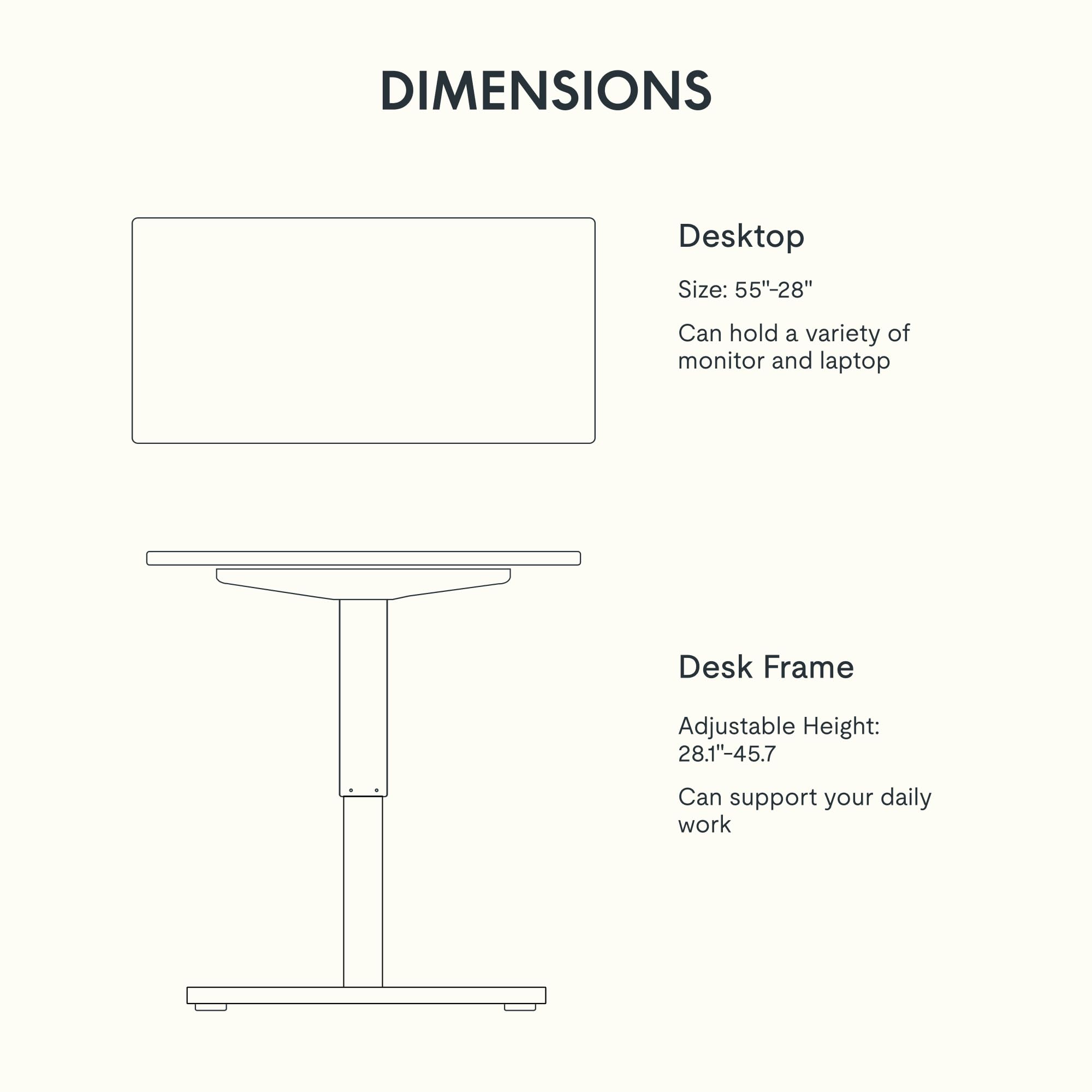 FLEXISPOT EN1 Whole-Piece Standing Desk - 55 x 28 Inches Electric Stand Up Workstation, Home Office Computer Height Adjustable Desk (Black Frame + 55