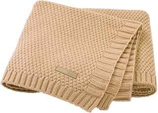 Strickdecke Babydecke Kuscheldecke, Odot Kinderwagen im Freien Kinderdecke Krabbeldecke Perfekt für Mädchen und Jungen Babys (80x100cm,Braun)