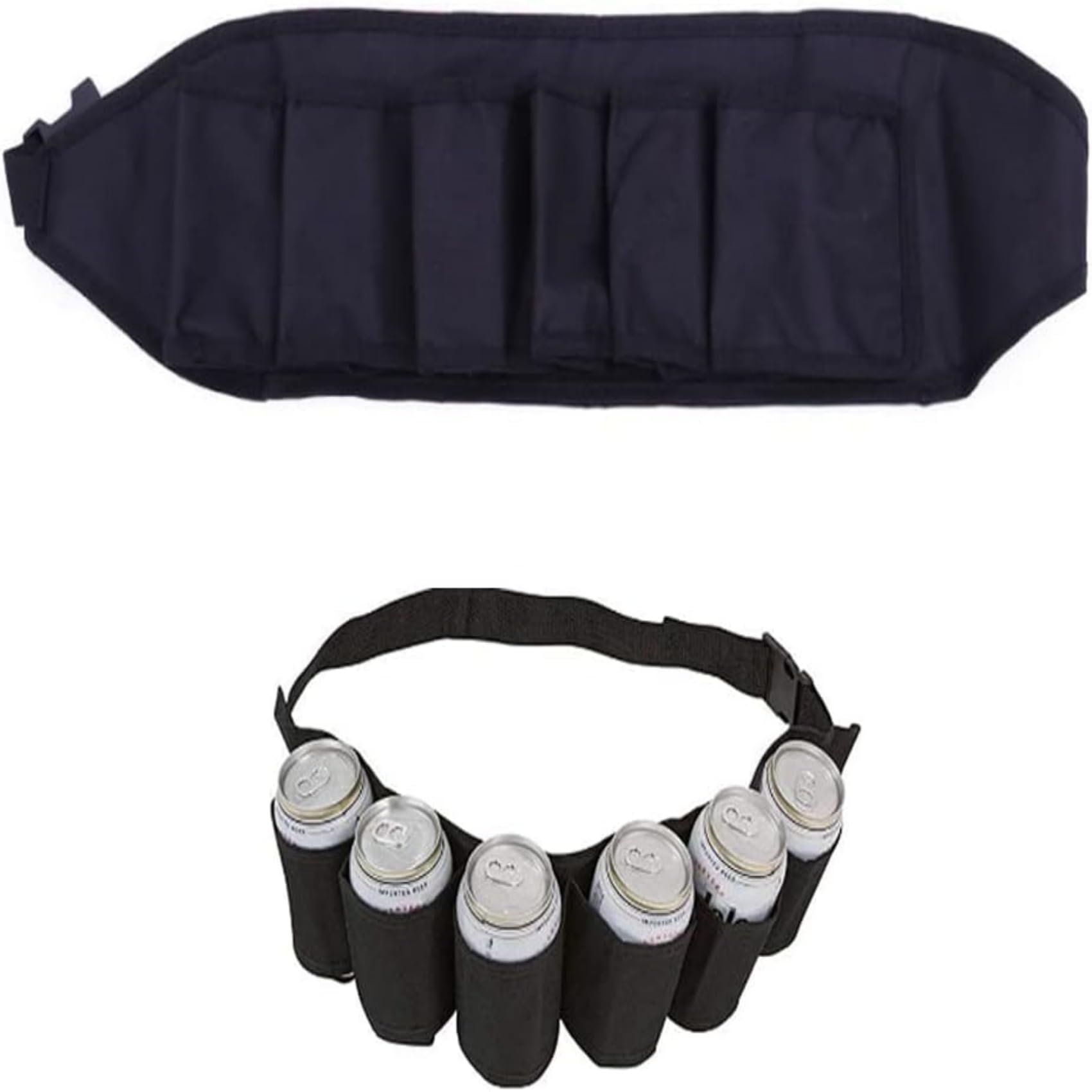 VOBOR 6 Pack Beer Belts, Portable Beer Can Belt Holster Beer Waist Bag, Adjustable Beer Belt Holder for Party Outdoor Mountaineering Camping Hiking