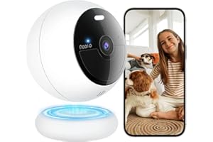 Noorio Security Cameras Wireless Outdoor Magnetic, Battery Powered Indoor Camera for Home Security, 1080P Human/Pet Detection, Bulit-in 8GB Storage, Color Night Vision