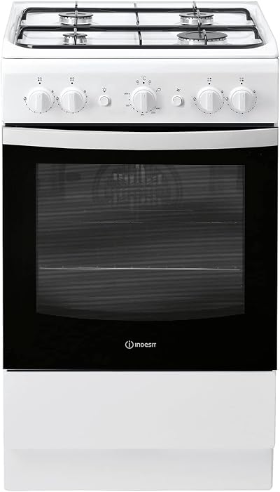 Indesit IS5G1KMW 50cm Gas Cooker White A Rated 59L Enamel Interior