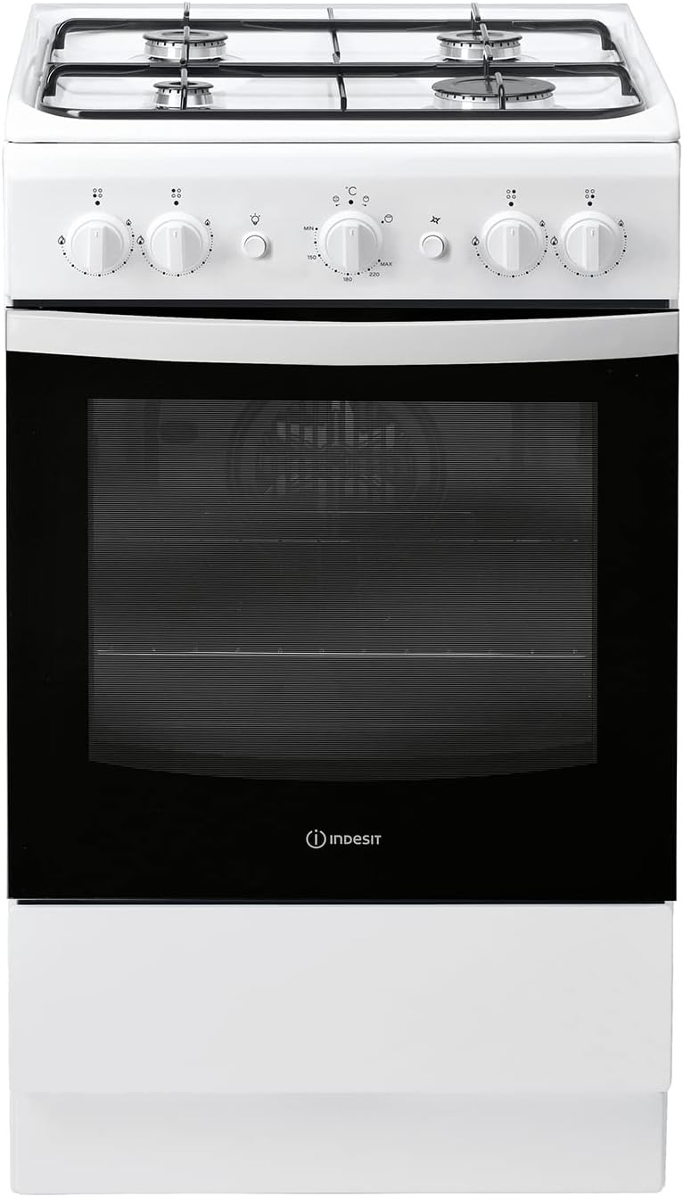 Indesit IS5G1KMW 50cm Gas Cooker White A Rated 59L Enamel Interior