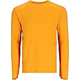 Simms SolarFlex Crewneck Long Sleeve Fishing Shirt for Men: UPF 50+ Sun Protection, Quick-Dry, Odor-Resistant (Sunrise/Sun Glow, Medium)