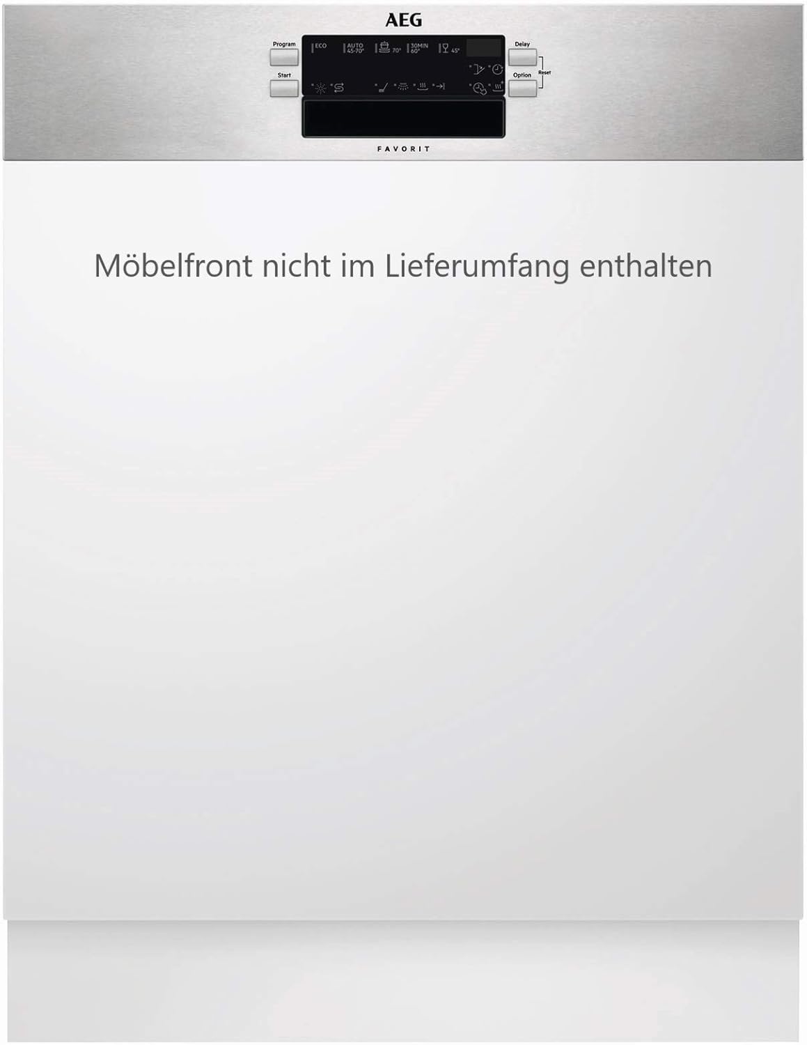 AEG FEB52600ZM Integrierter-Geschirrspüler / 60cm / AirDry - perfekte Trocknungsergebnisse / energiesparend / Besteckkorb / Glasprogramm / Beladungserkennung / Intensivprogramm / Kurzprogramm / Displa